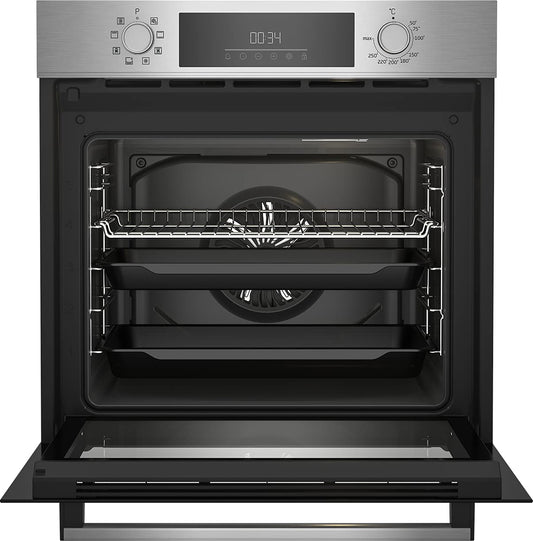 Beko Einbau-Backofen BBIM12300X, b300, 60 cm Backofen, 72 l Volumen, Dampfreinigung SteamShine, 8 Heizarten, AeroPerfect für gleichmäßiges Backen, Multifunktionsofen