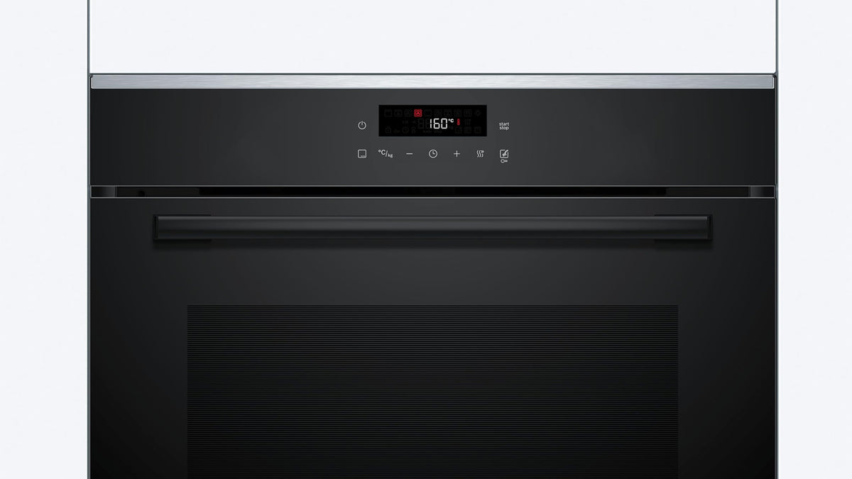 Bosch HBA272BB3 Serie 4 Einbau-Backofen, 3D-Heißluft, Pyrolyse, Hydrolyse, Touch Control