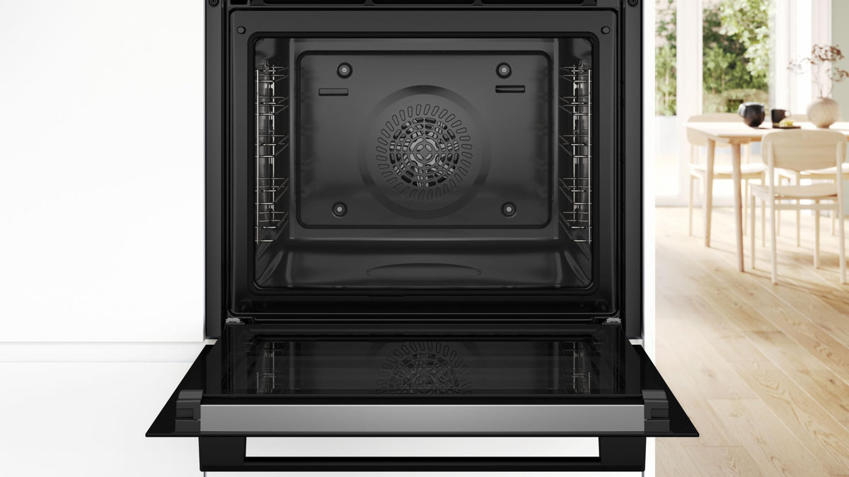 Bosch HBA272BB3 Serie 4 Einbau-Backofen, 3D-Heißluft, Pyrolyse, Hydrolyse, Touch Control