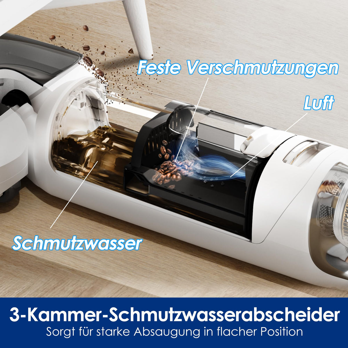Tineco Floor One Stretch S6 Nass Trockensauger, 20Kpa,180°-Flachdesign