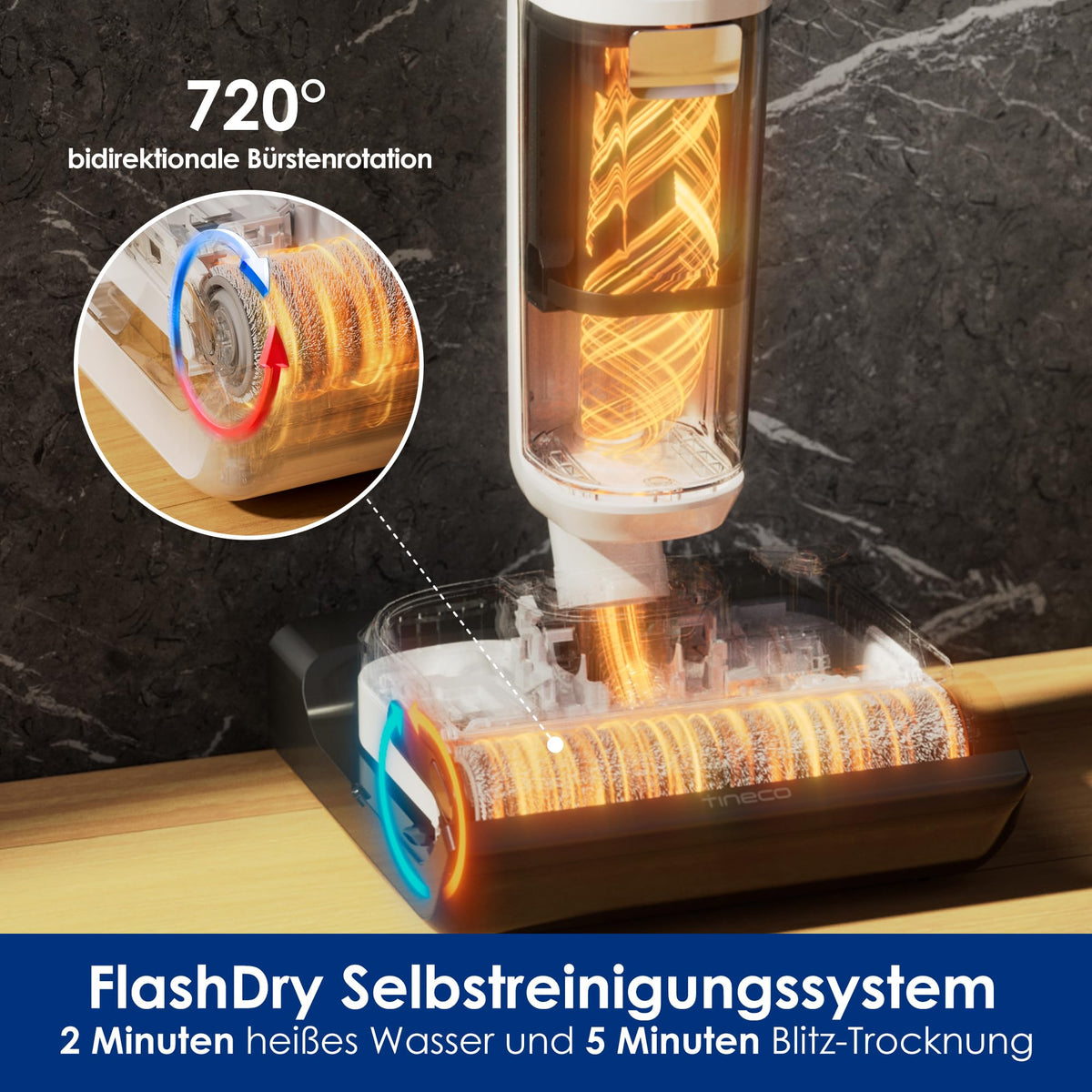 Tineco Floor One Stretch S6 Nass Trockensauger, 20Kpa,180°-Flachdesign