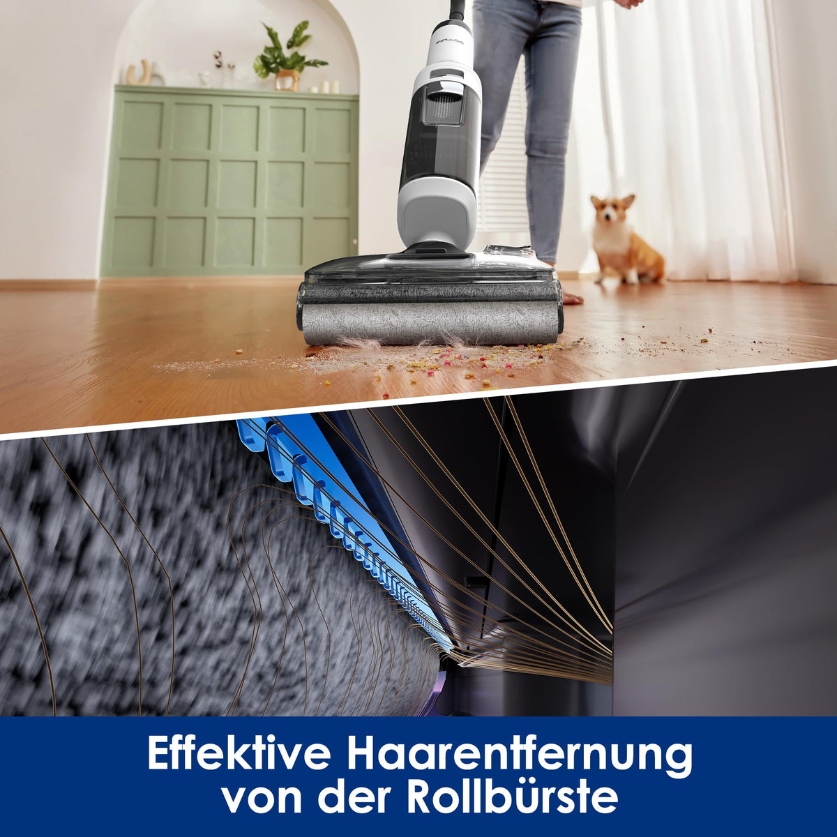 Tineco Floor One Stretch S6 Nass Trockensauger, 20Kpa,180°-Flachdesign