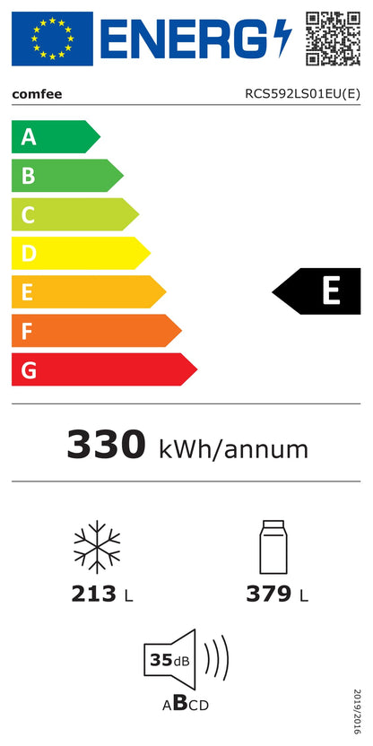 Comfee Side-by-Side Kühlschrank 592L, No Frost, Inverter Kompressor, 35 dB