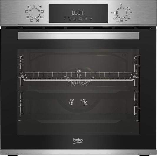 Beko Einbau-Backofen BBIM12300X, b300, 60 cm Backofen, 72 l Volumen, Dampfreinigung SteamShine, 8 Heizarten, AeroPerfect für gleichmäßiges Backen, Multifunktionsofen