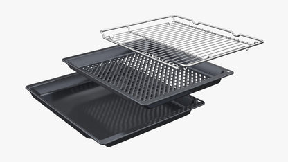 Bosch HBA272BB3 Serie 4 Einbau-Backofen, 3D-Heißluft, Pyrolyse, Hydrolyse, Touch Control