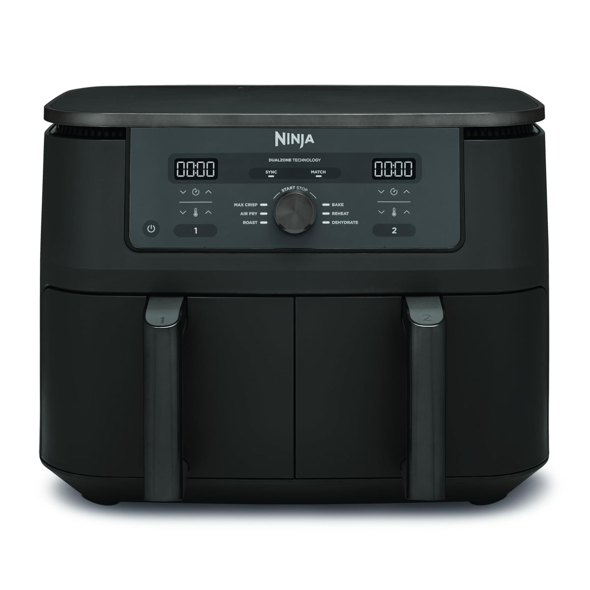 Ninja DZ400EUBK Heißluftfritteuse MAX Dual Zone 9,5L, 6-in-1, Air Fry, Max Crisp, Schwarz