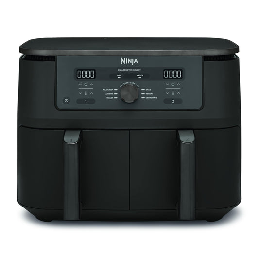 Ninja DZ400EUBK Heißluftfritteuse MAX Dual Zone 9,5L, 6-in-1, Air Fry, Max Crisp, Schwarz
