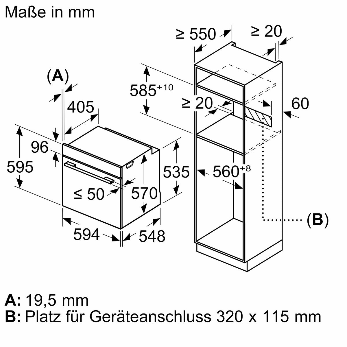 Bosch HBA272BB3 Serie 4 Einbau-Backofen, 3D-Heißluft, Pyrolyse, Hydrolyse, Touch Control
