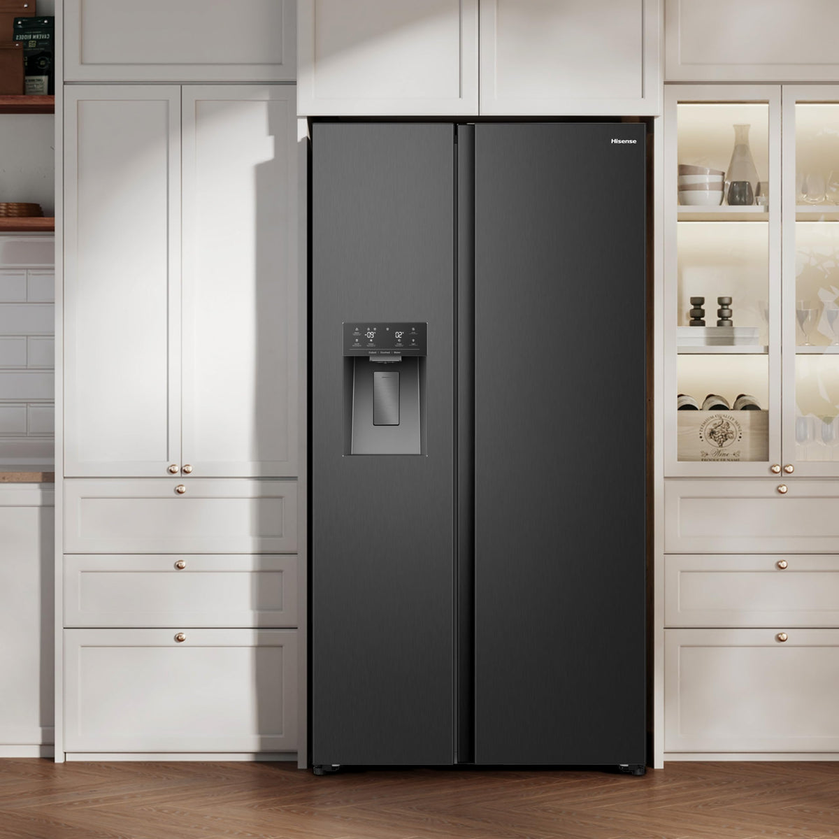 Hisense RS5P528STFE Side-by-Side 528L, Eis-/Wasserspender, No Frost, ConnectLife, Schwarz