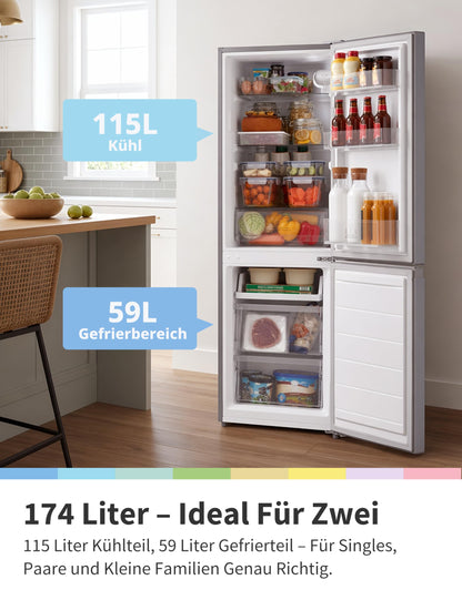 Comfee Kühl-Gefrierkombination 174L, 150cm, Low Frost, 39dB, Flipregal